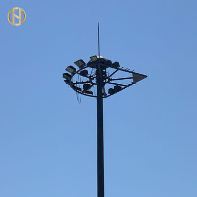 뜨거운 복각 직류 전기를 통한 홍수 전등 기둥 60FT 65FT 70FT 십이 변형 조정 유형