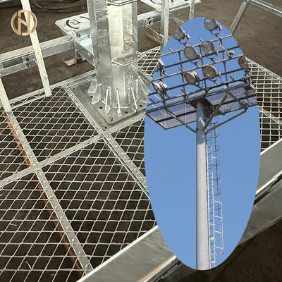 주문 안전하고 편리한 경기장 조명 유지 보수를 위해 원격 제어 리프팅 시스템과 함께 핫 디프 젤바니지 된 높은 막대 기둥 online manufacture