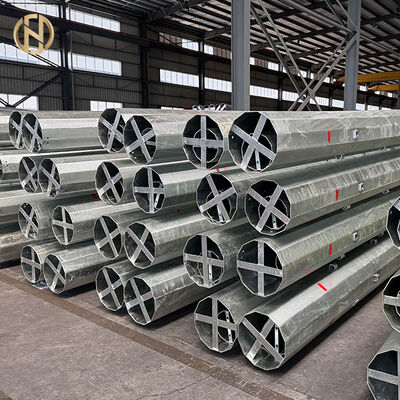 주문 9m 10m 12m 진열제 강철 전력 송전 기둥, 전기 지원 타워, 공기선 및 전력망 online manufacture