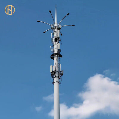 주문 외관 통신 타워에 가설된 5G 통신 강철 기둥입니다. 중국 제조업체에서 주문형 모노폴 셀 안테나 마스트 online manufacture