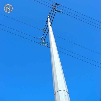 구입하다 33kV/66kV Q355B HDG 팔각형 철강 유틸리티 폴, 상공 전력 라인용 30FT/40FT 슬리프 조인 모노폴, ISO 1461 online manufacture